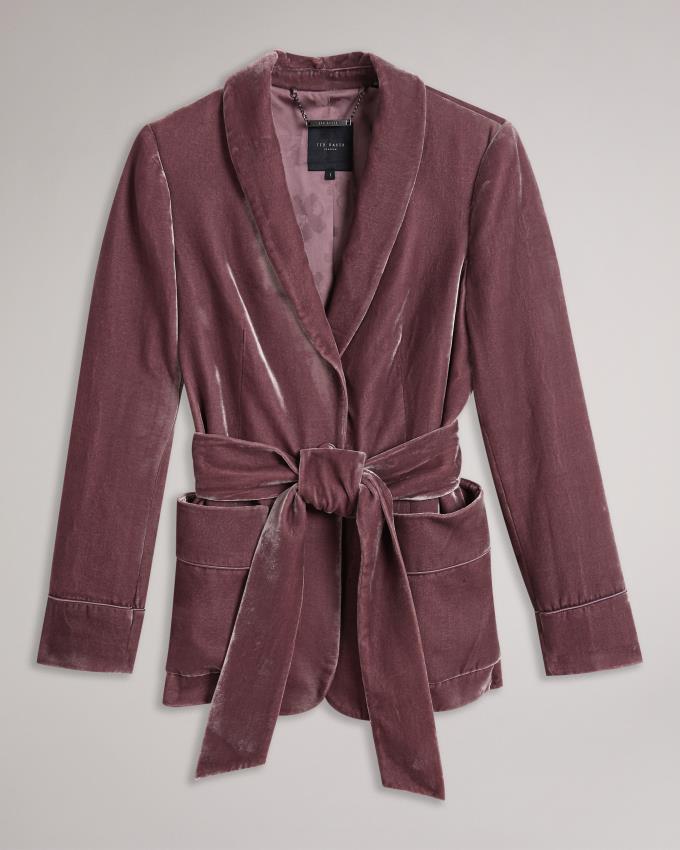 Veste Ted Baker Velvet Shawl Collar Grise Marron Femme | OXM-92900061